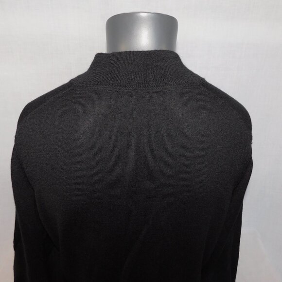 Marc Anthony Mens L Black V Neck Merino Wool Blend knit Sweater - Picture 10 of 11